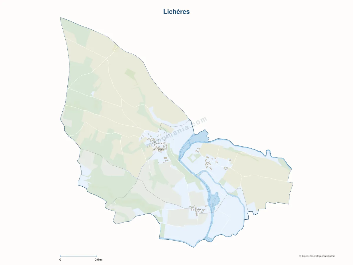 Carte de Lichères à personnaliser