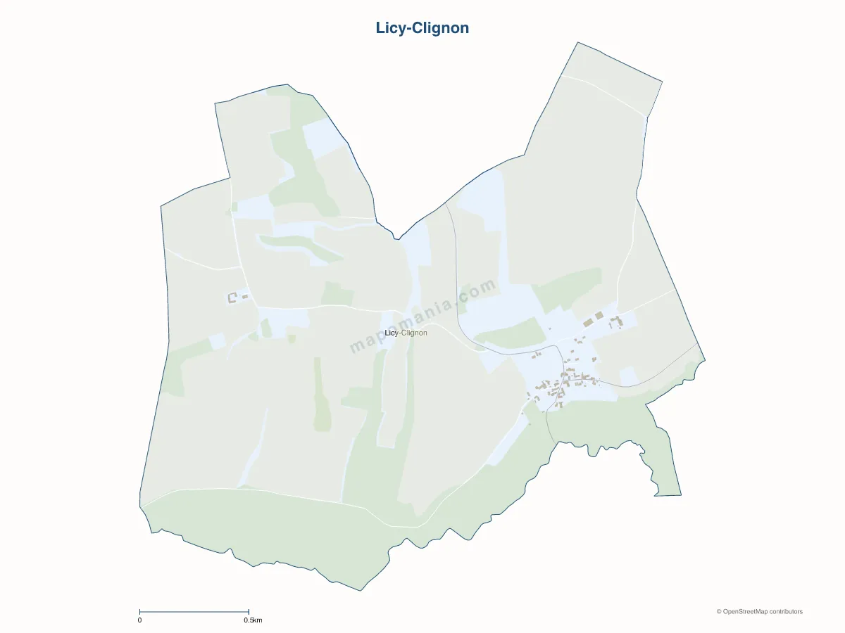 Carte de Licy-Clignon à personnaliser