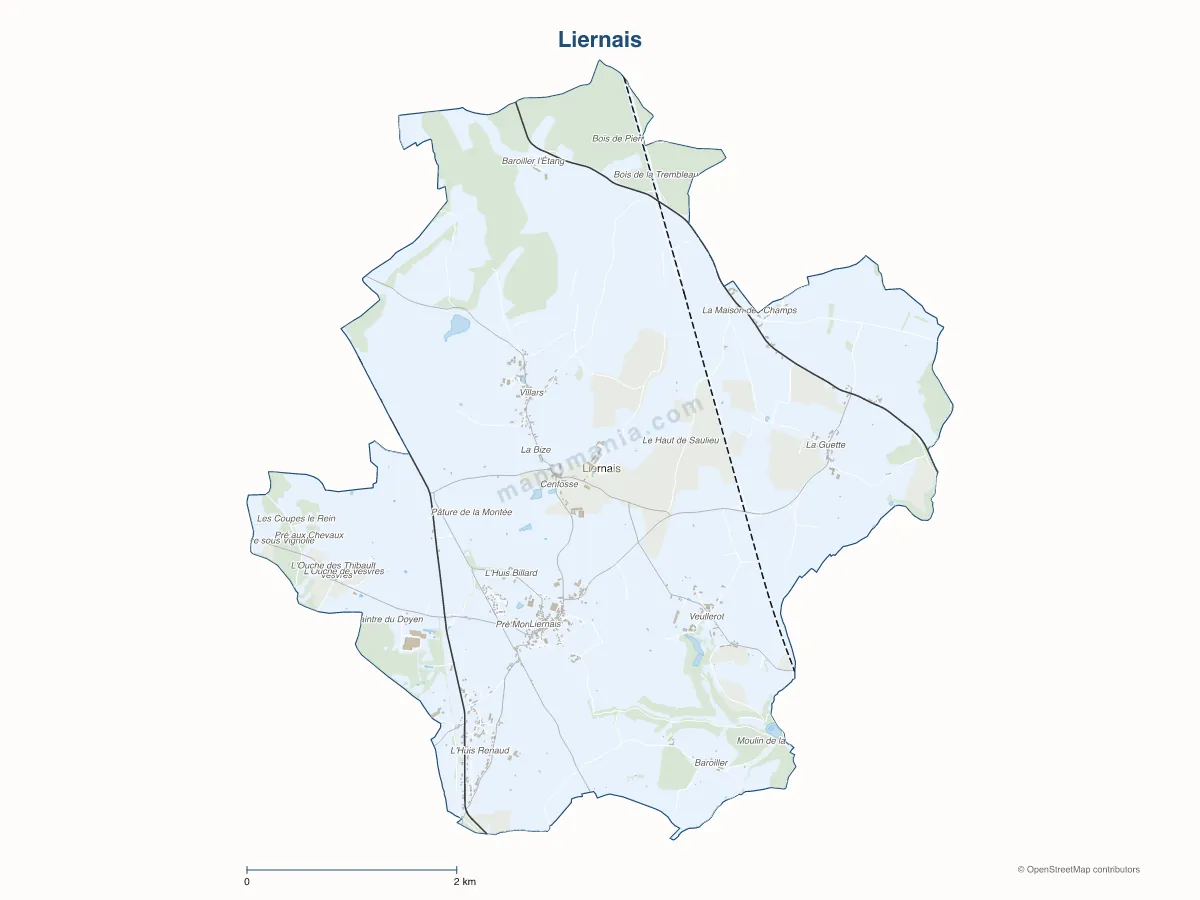 Carte de Liernais à personnaliser