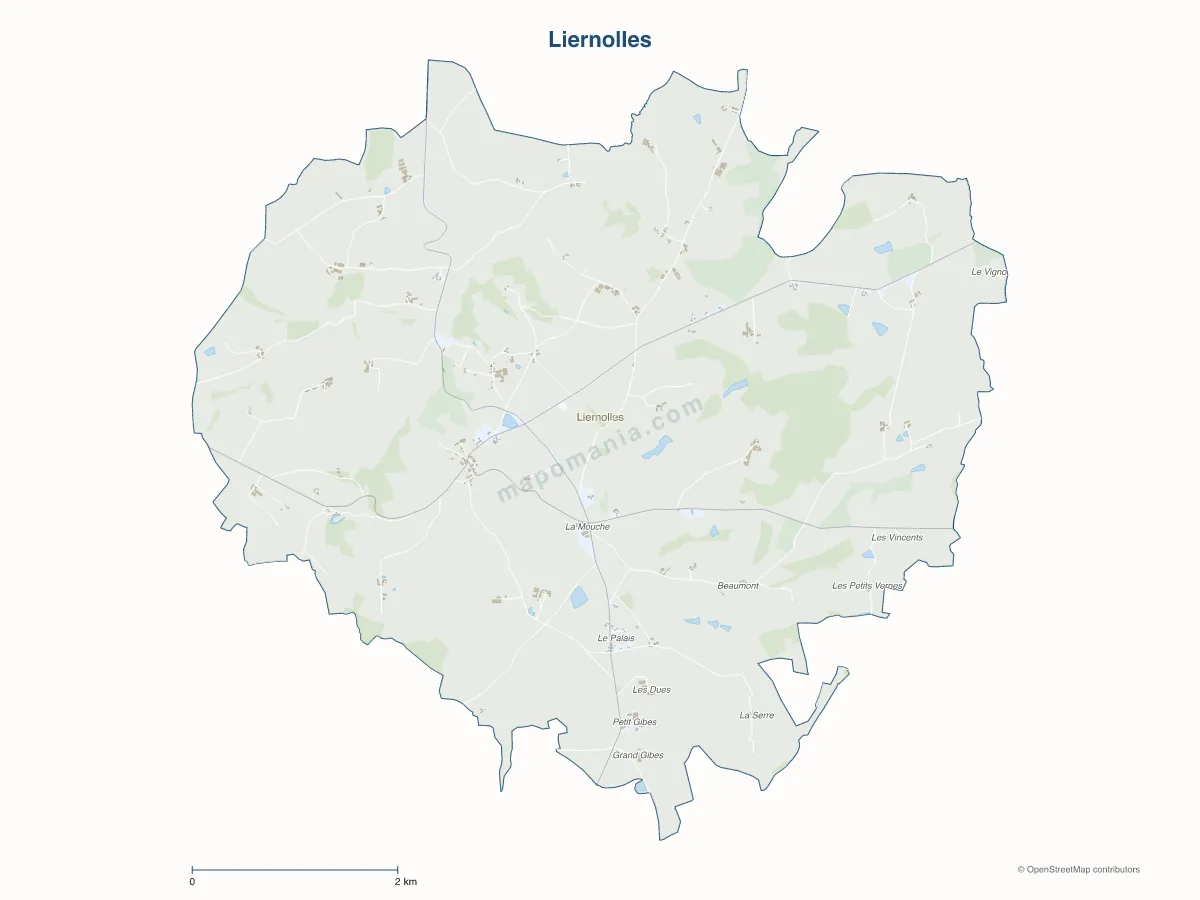 Carte de Liernolles à personnaliser