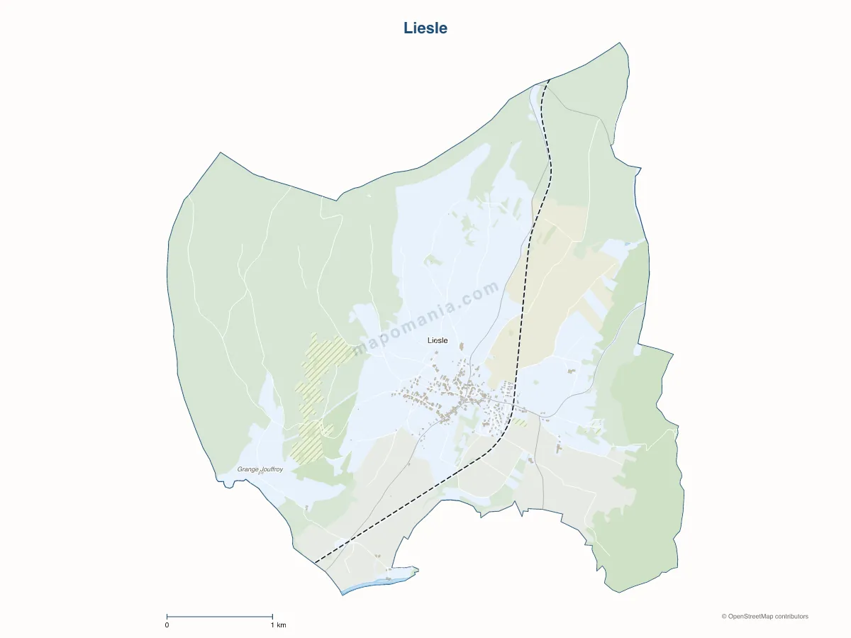 Carte de Liesle à personnaliser