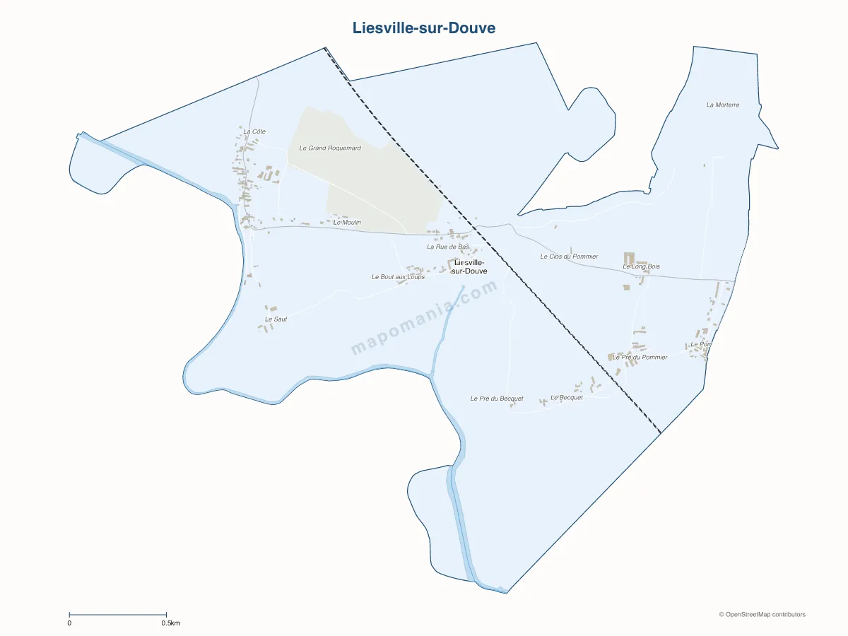 Carte de Liesville-sur-Douve à personnaliser