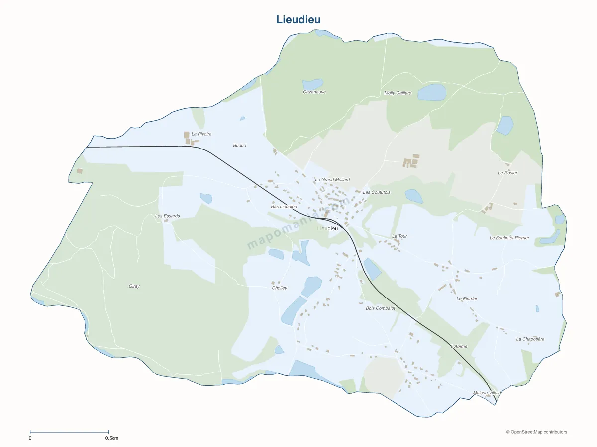 Carte de Lieudieu à personnaliser