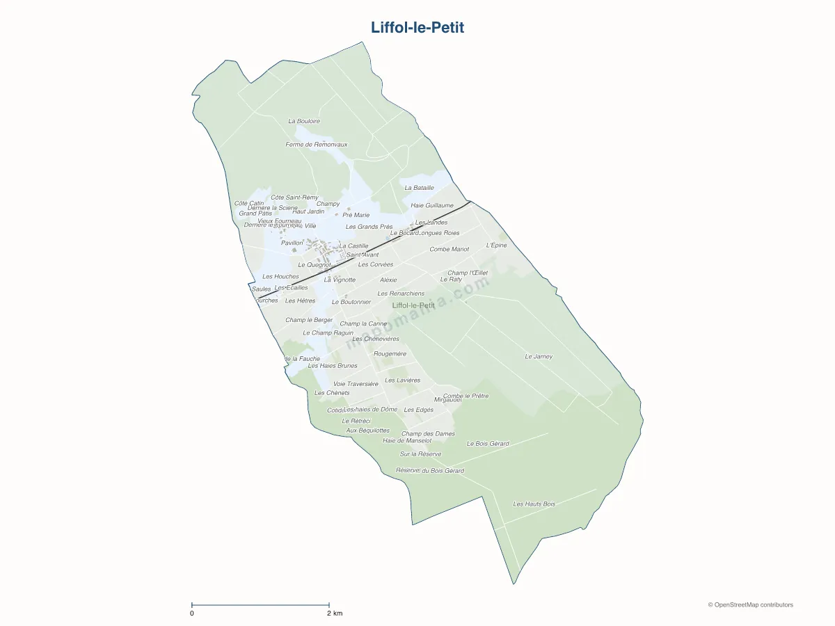 Carte de Liffol-le-Petit à personnaliser