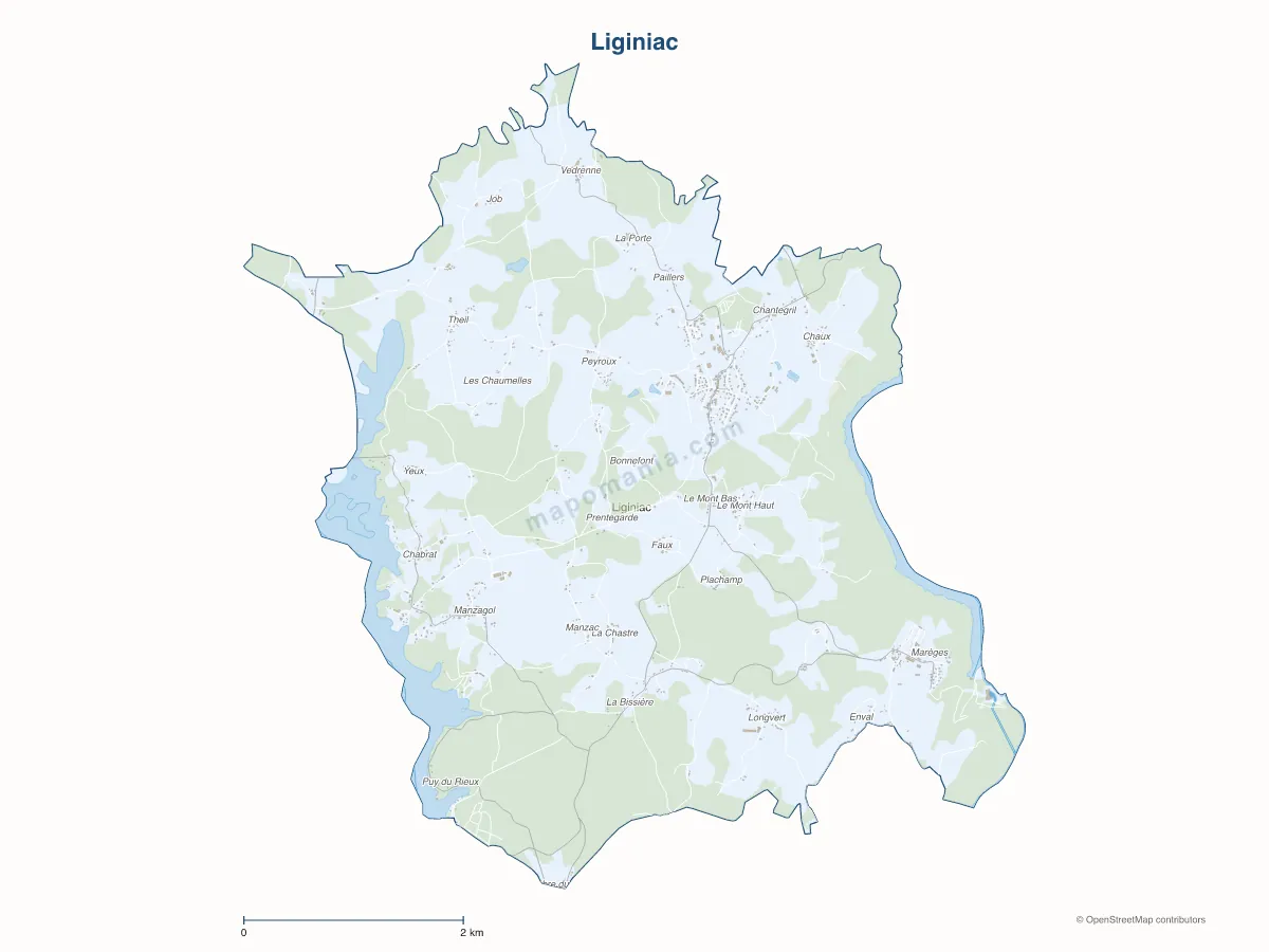 Carte de Liginiac à personnaliser