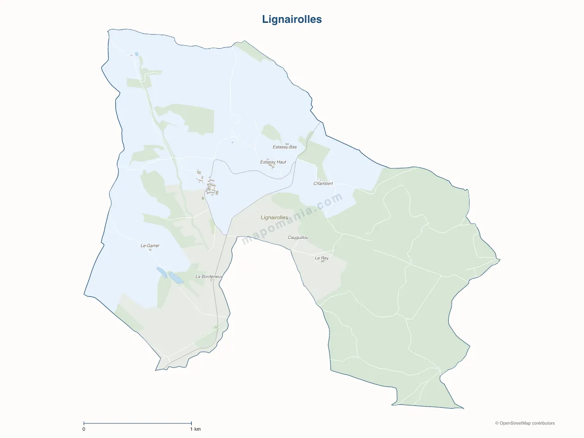 Carte de Lignairolles à personnaliser
