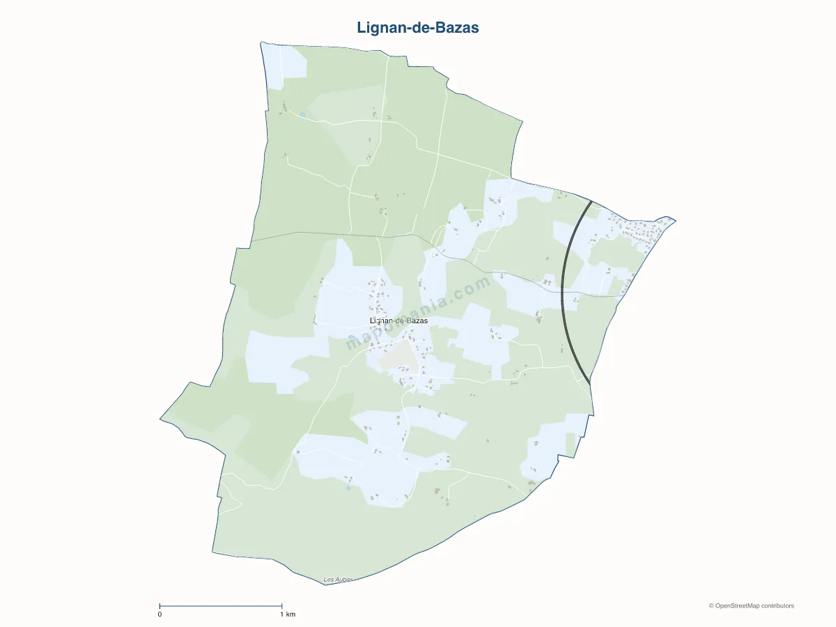 Carte de Lignan-de-Bazas à personnaliser