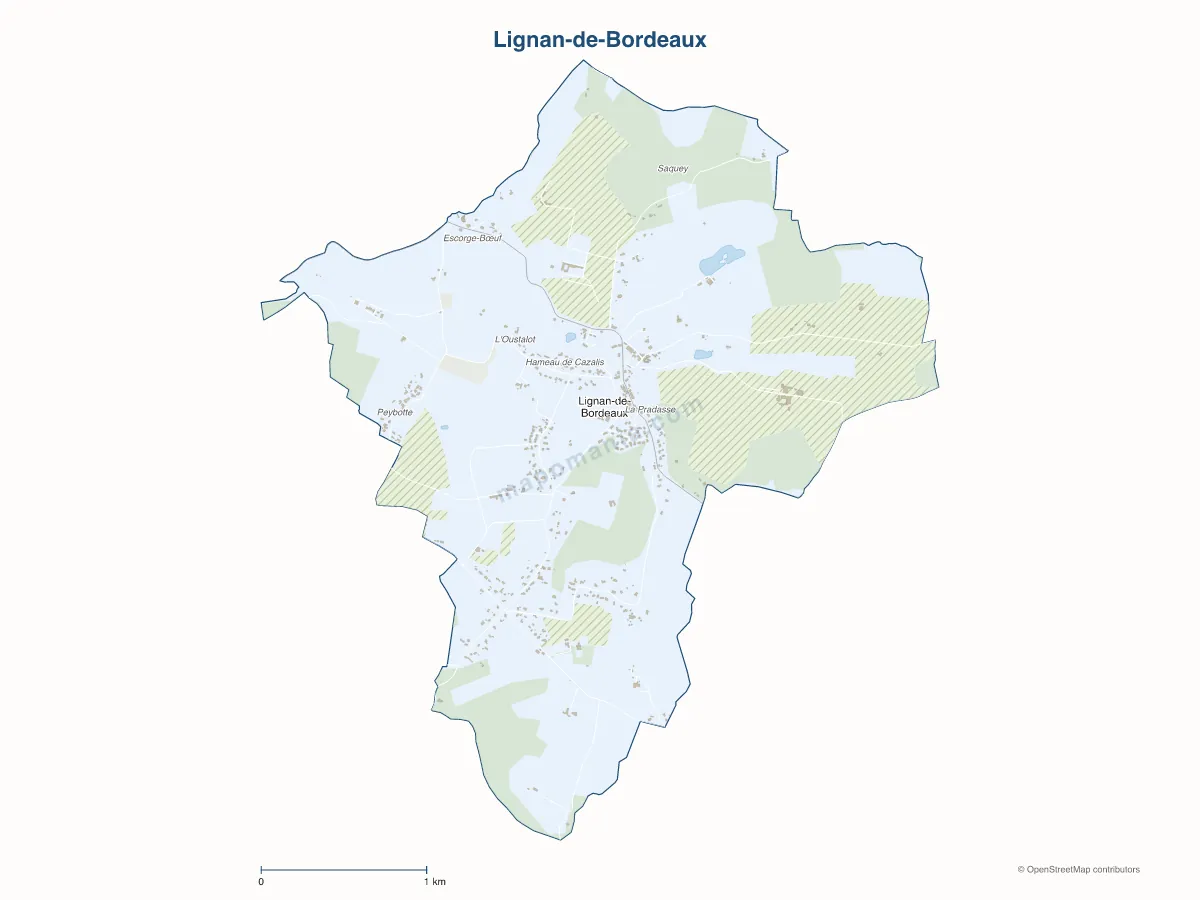 Carte de Lignan-de-Bordeaux à personnaliser