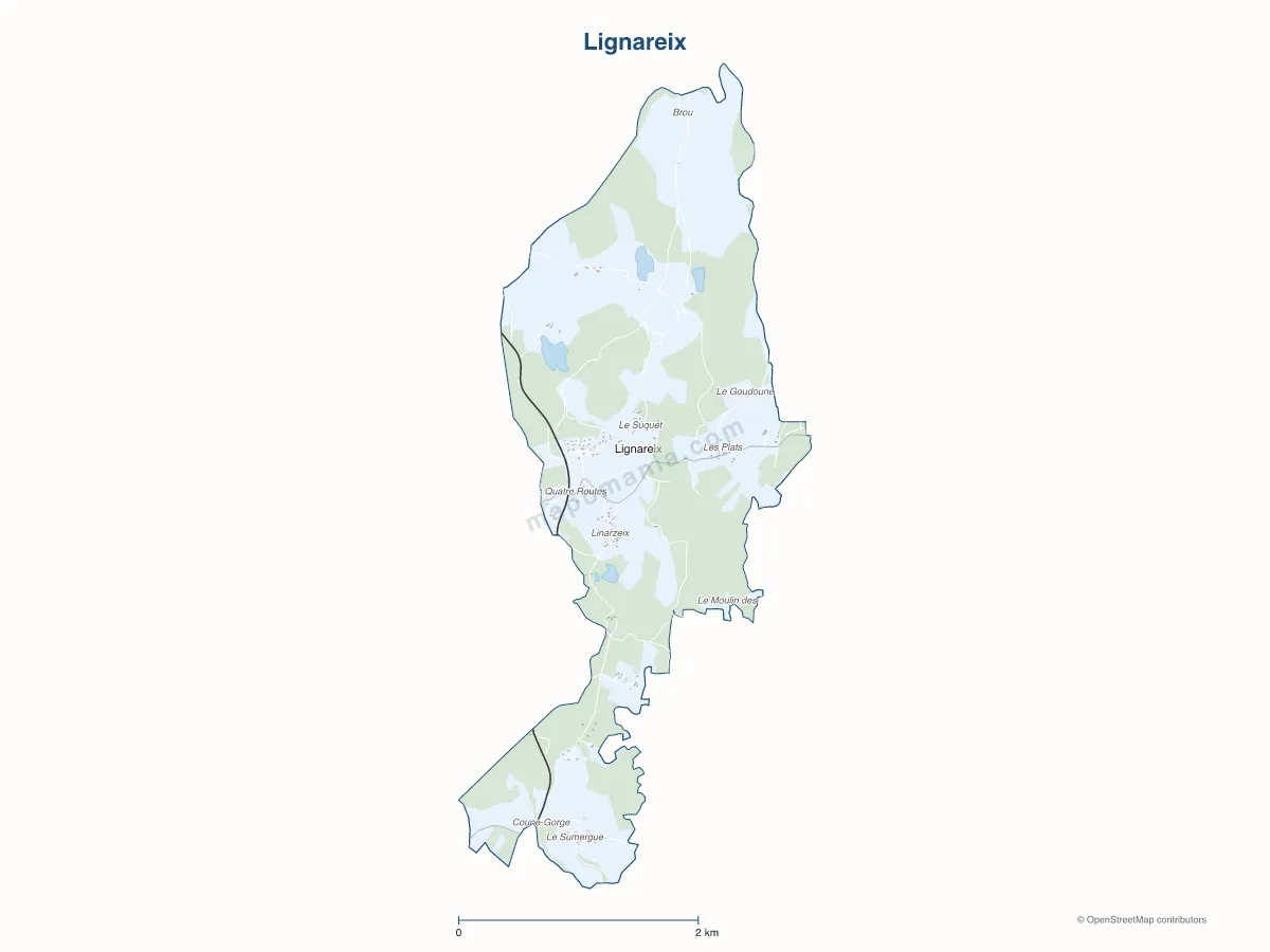 Carte de Lignareix à personnaliser