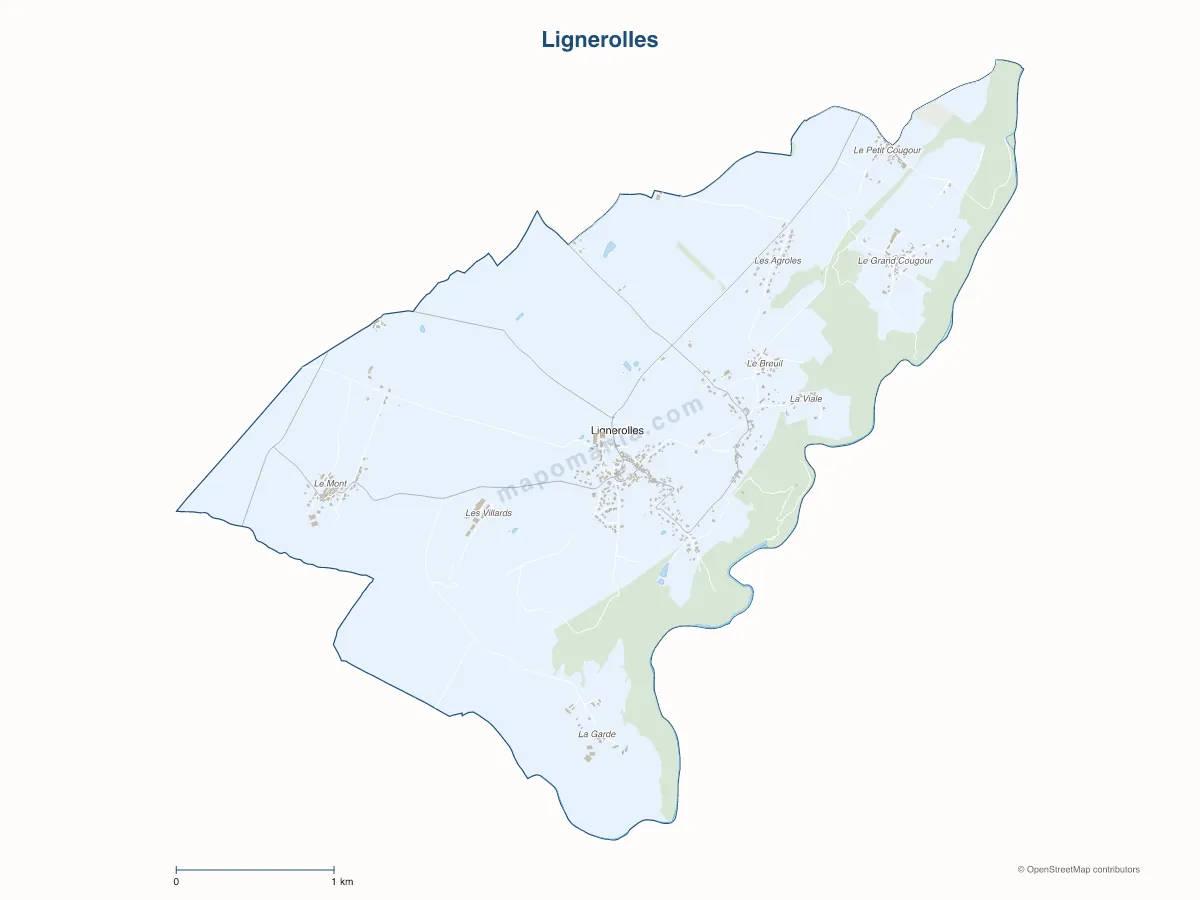 Carte de Lignerolles à personnaliser