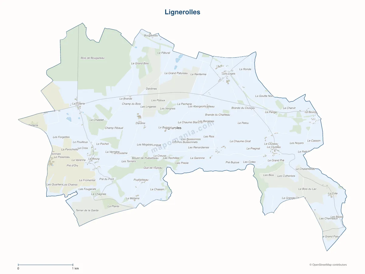Carte de Lignerolles à personnaliser