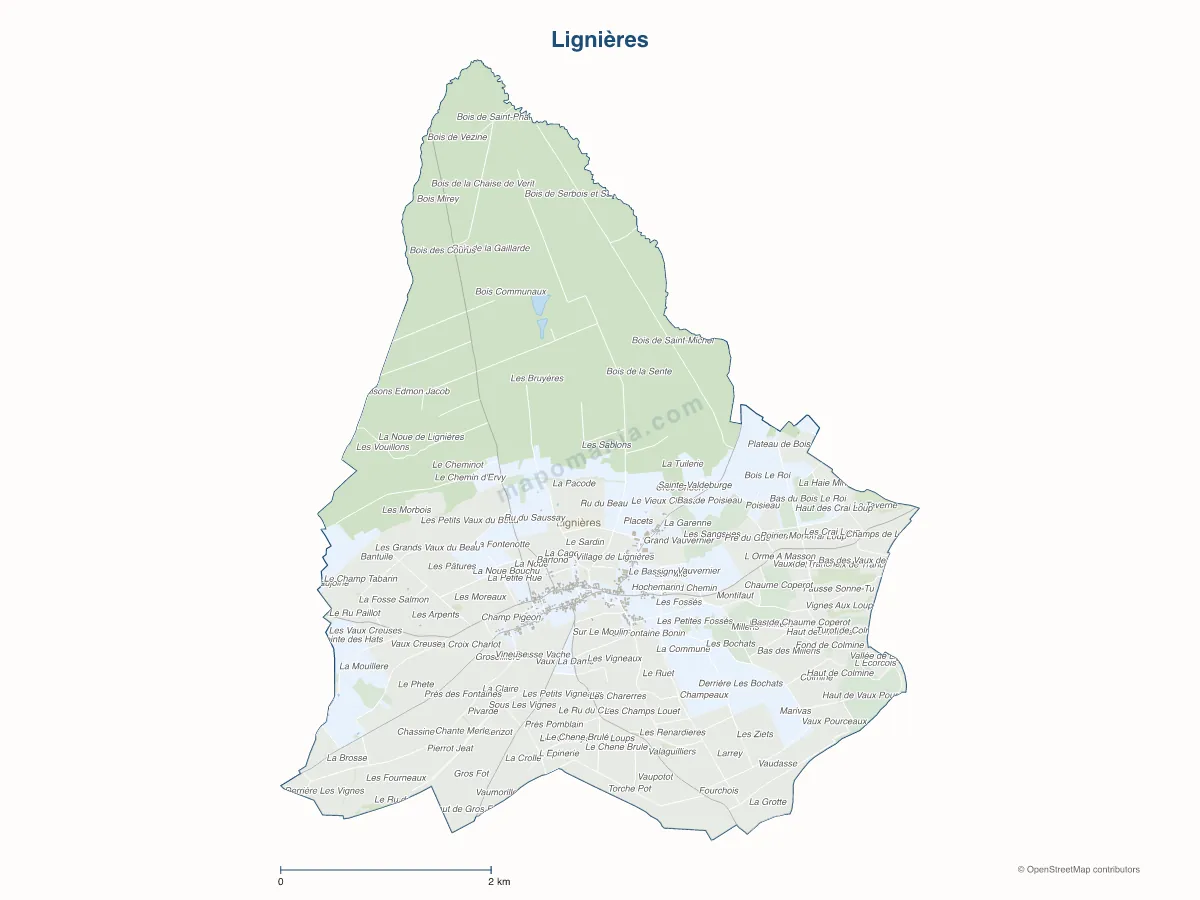 Carte de Lignières à personnaliser
