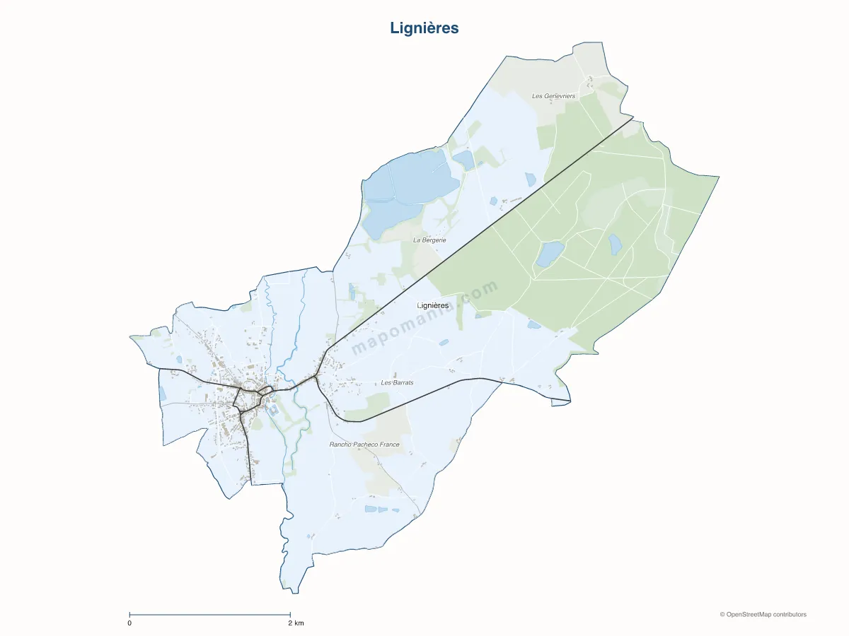 Carte de Lignières à personnaliser
