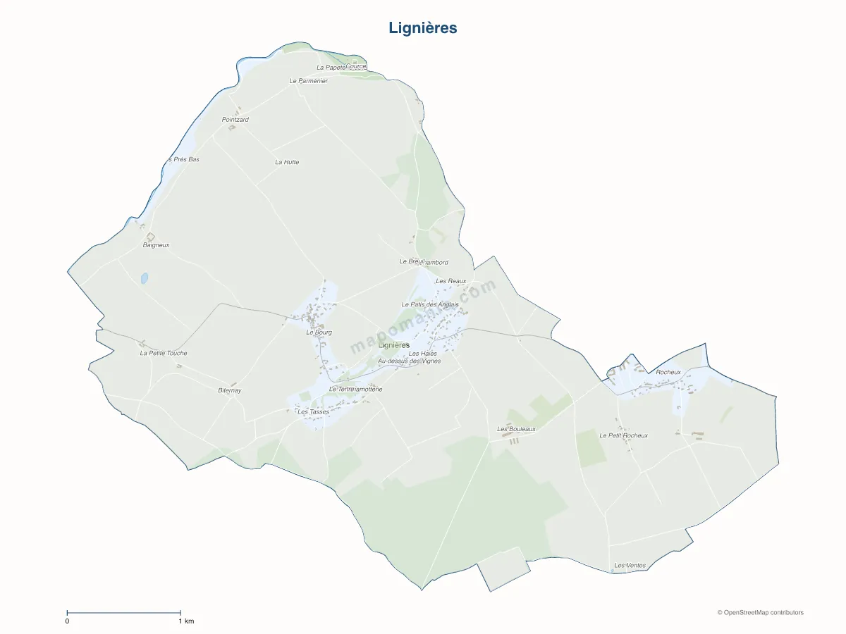 Carte de Lignières à personnaliser