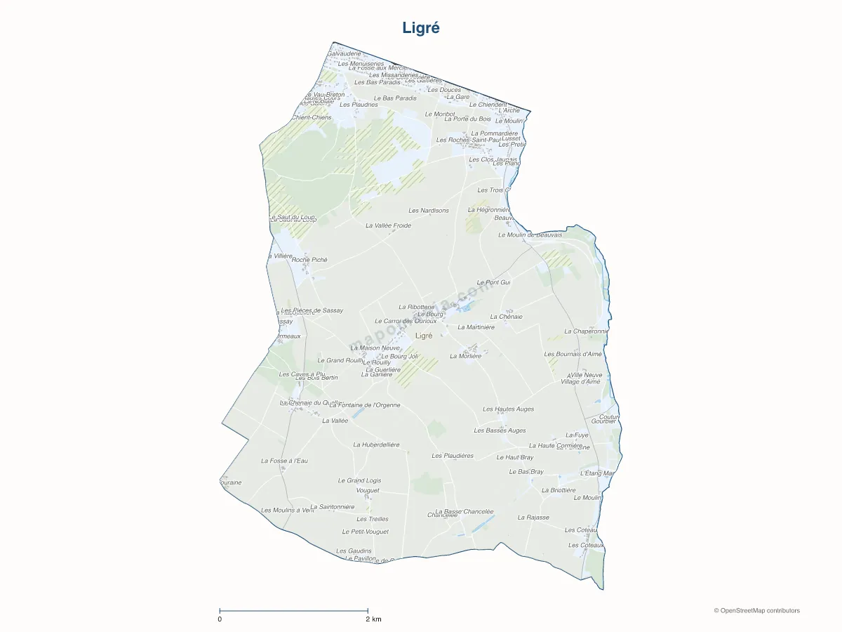 Carte de Ligré à personnaliser
