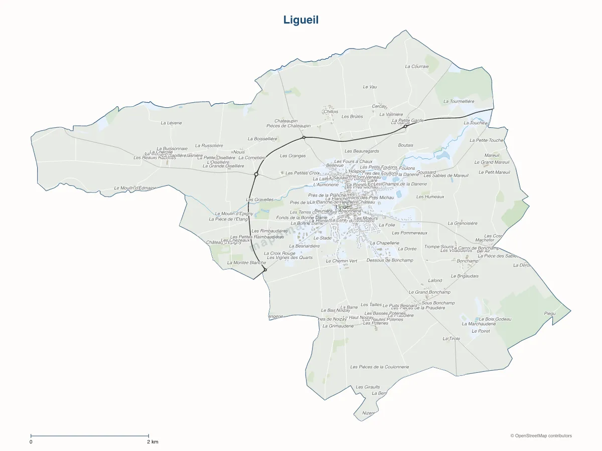 Carte de Ligueil à personnaliser