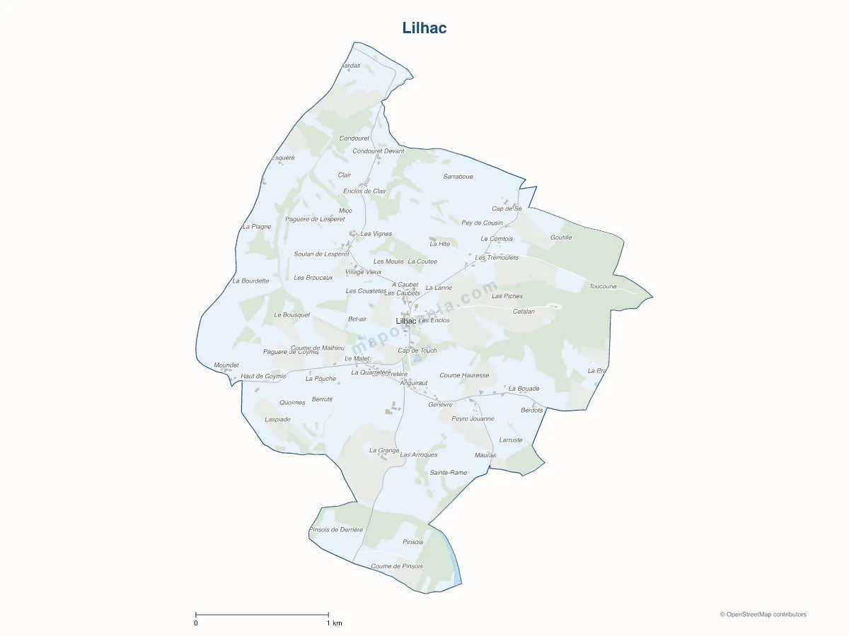 Carte de Lilhac à personnaliser
