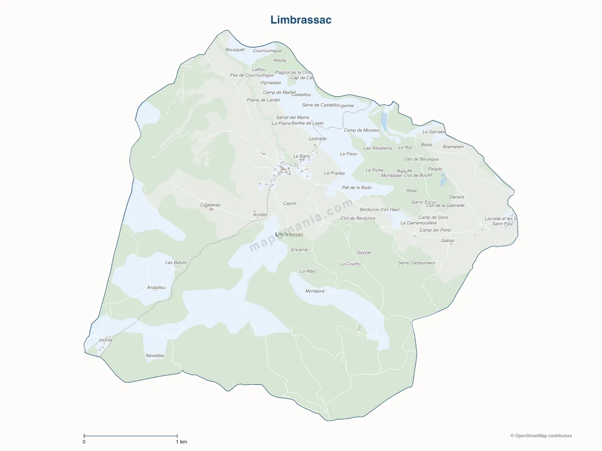 Carte de Limbrassac à personnaliser