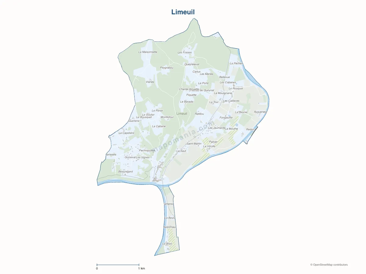 Carte de Limeuil à personnaliser