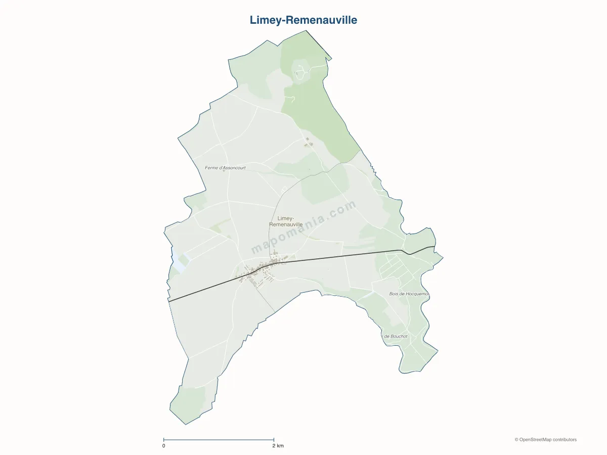 Carte de Limey-Remenauville à personnaliser
