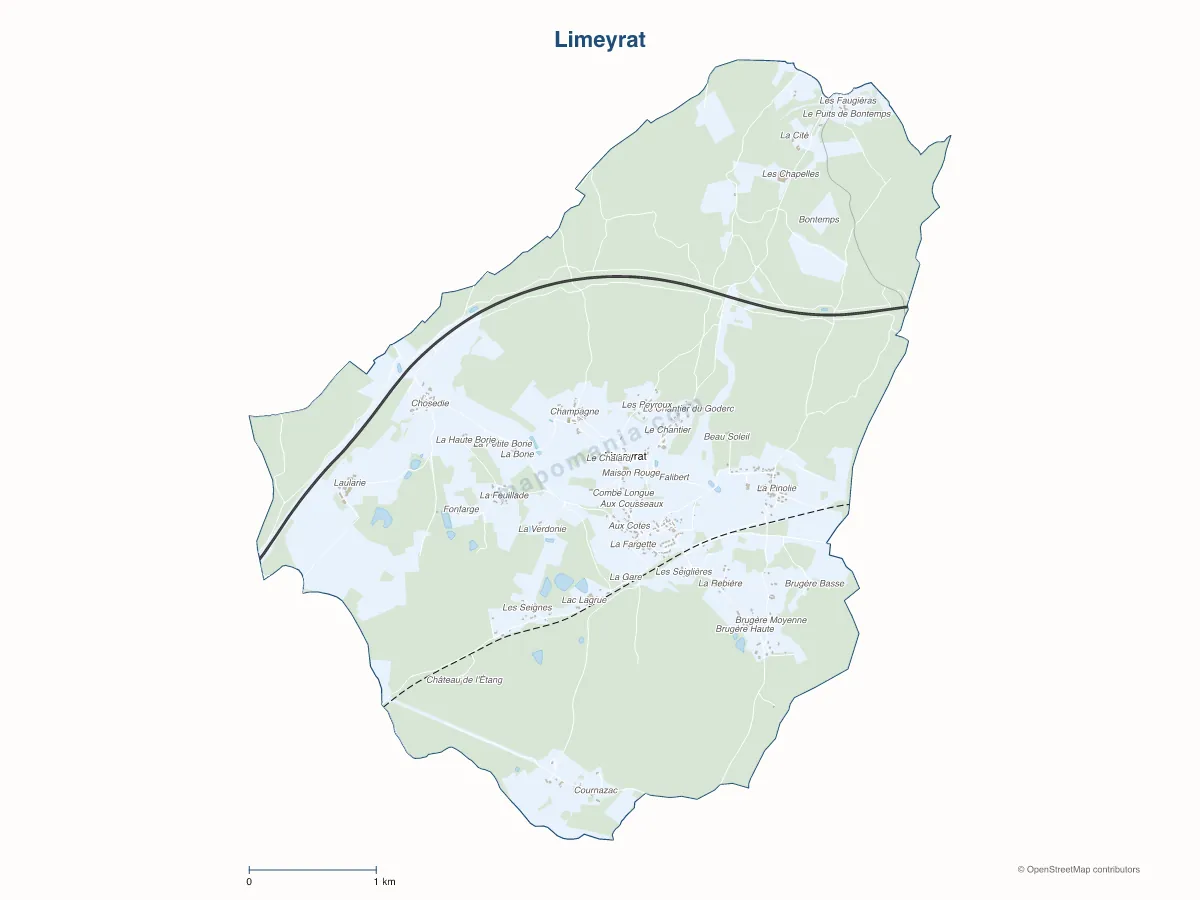 Carte de Limeyrat à personnaliser