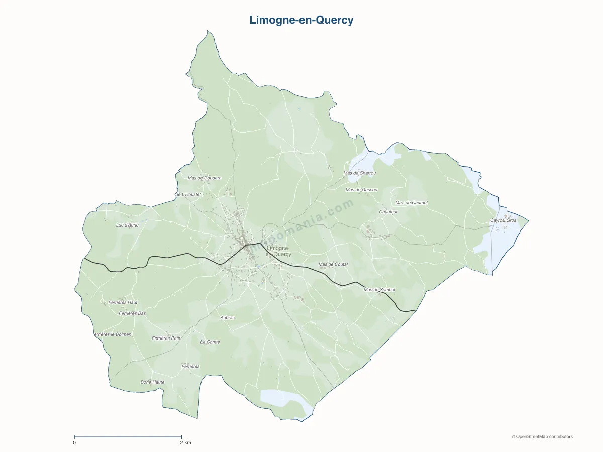 Carte de Limogne-en-Quercy à personnaliser