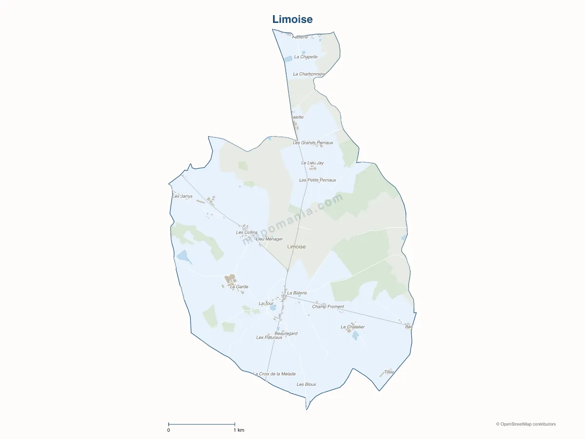 Carte de Limoise à personnaliser