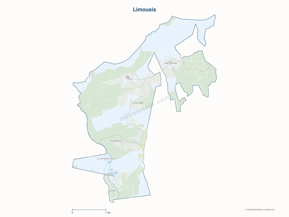 Carte de Limousis à personnaliser