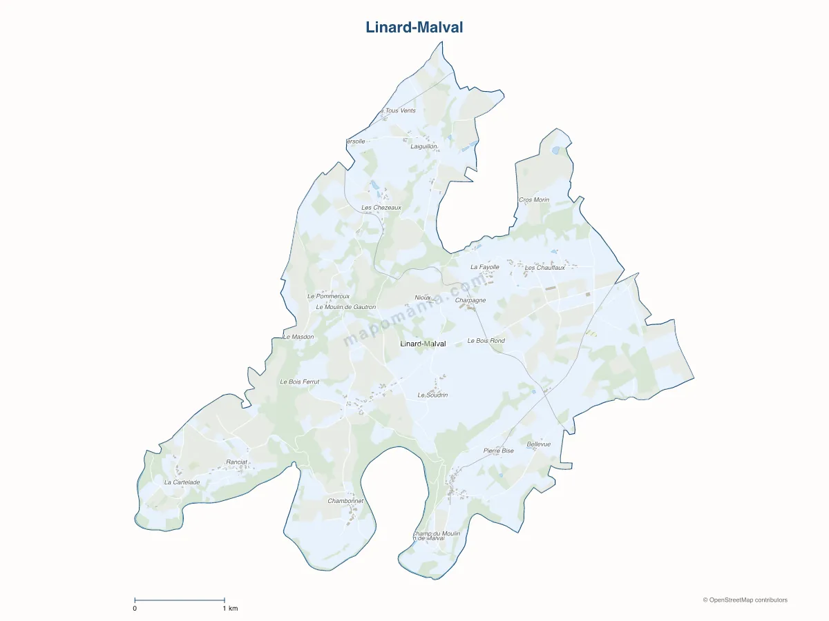 Carte de Linard-Malval à personnaliser