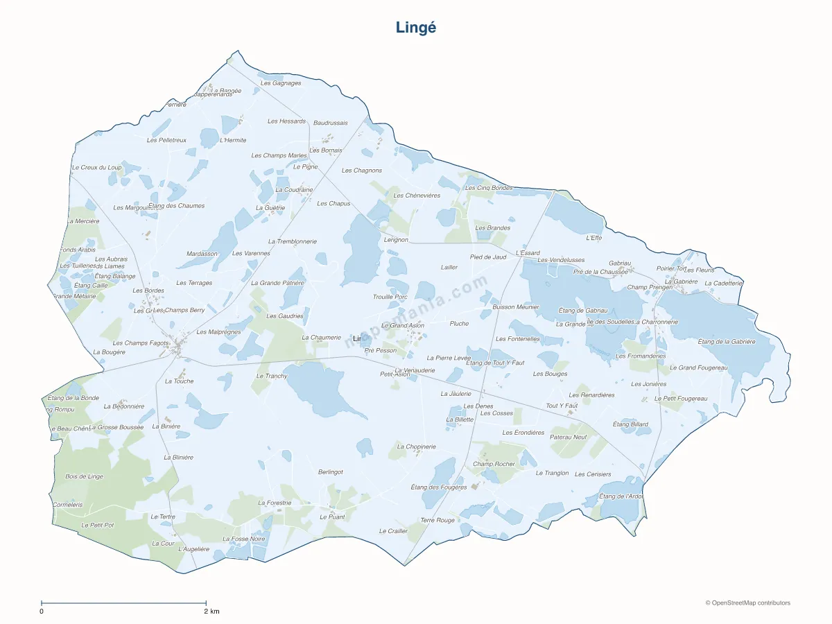 Carte de Lingé à personnaliser