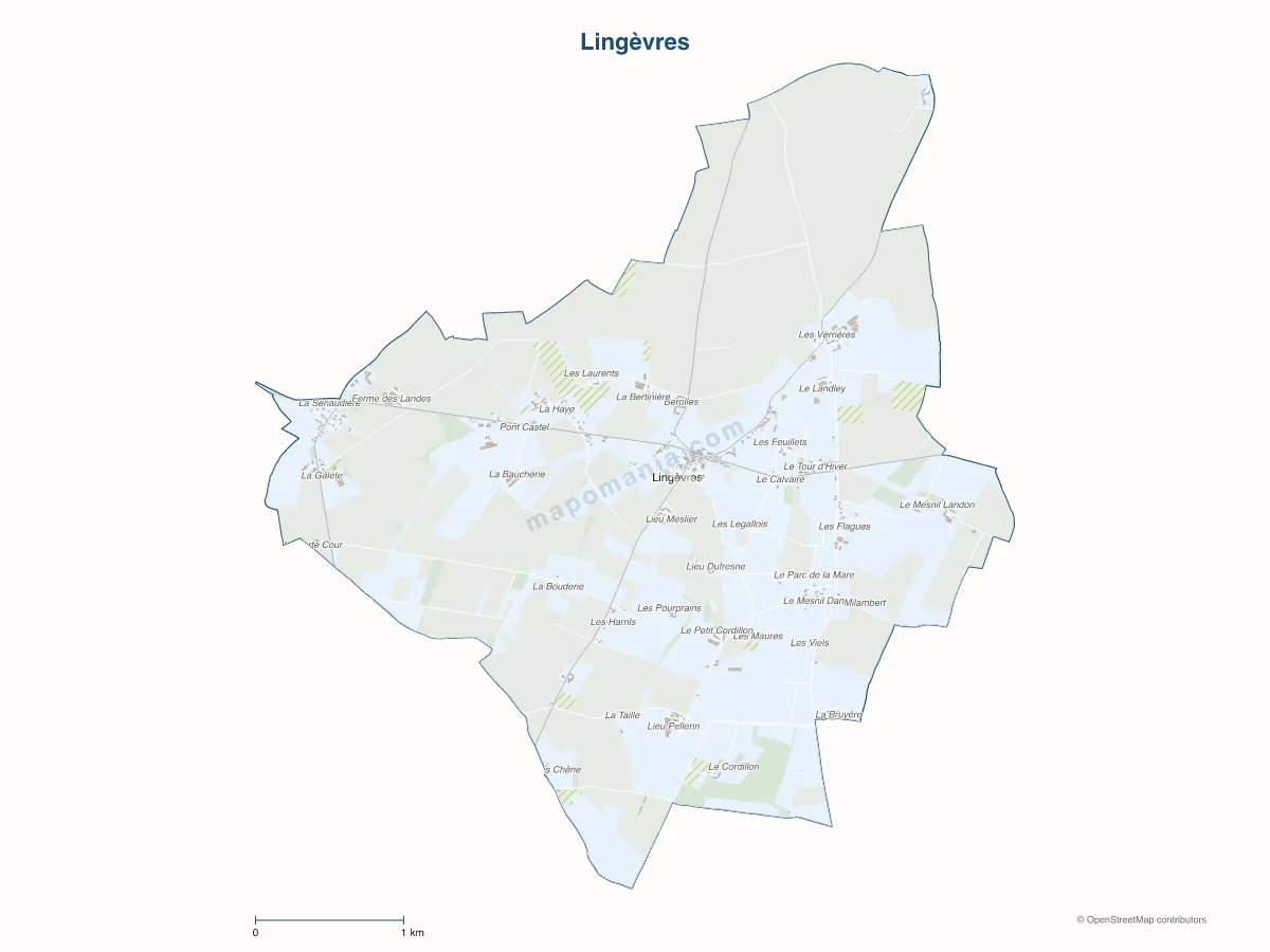 Carte de Lingèvres à personnaliser