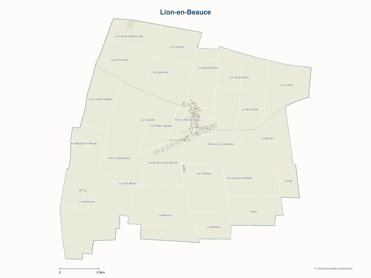 Carte de Lion-en-Beauce à personnaliser