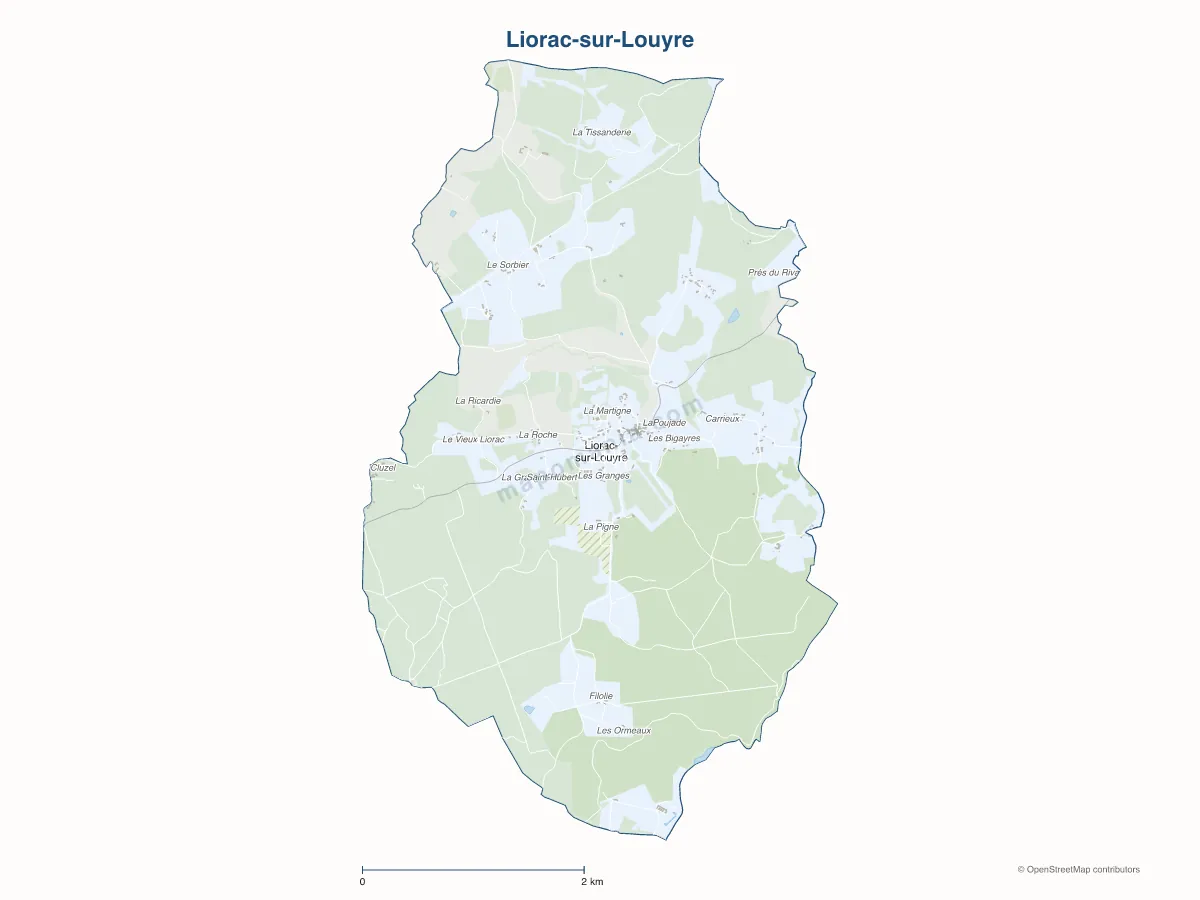 Carte de Liorac-sur-Louyre à personnaliser