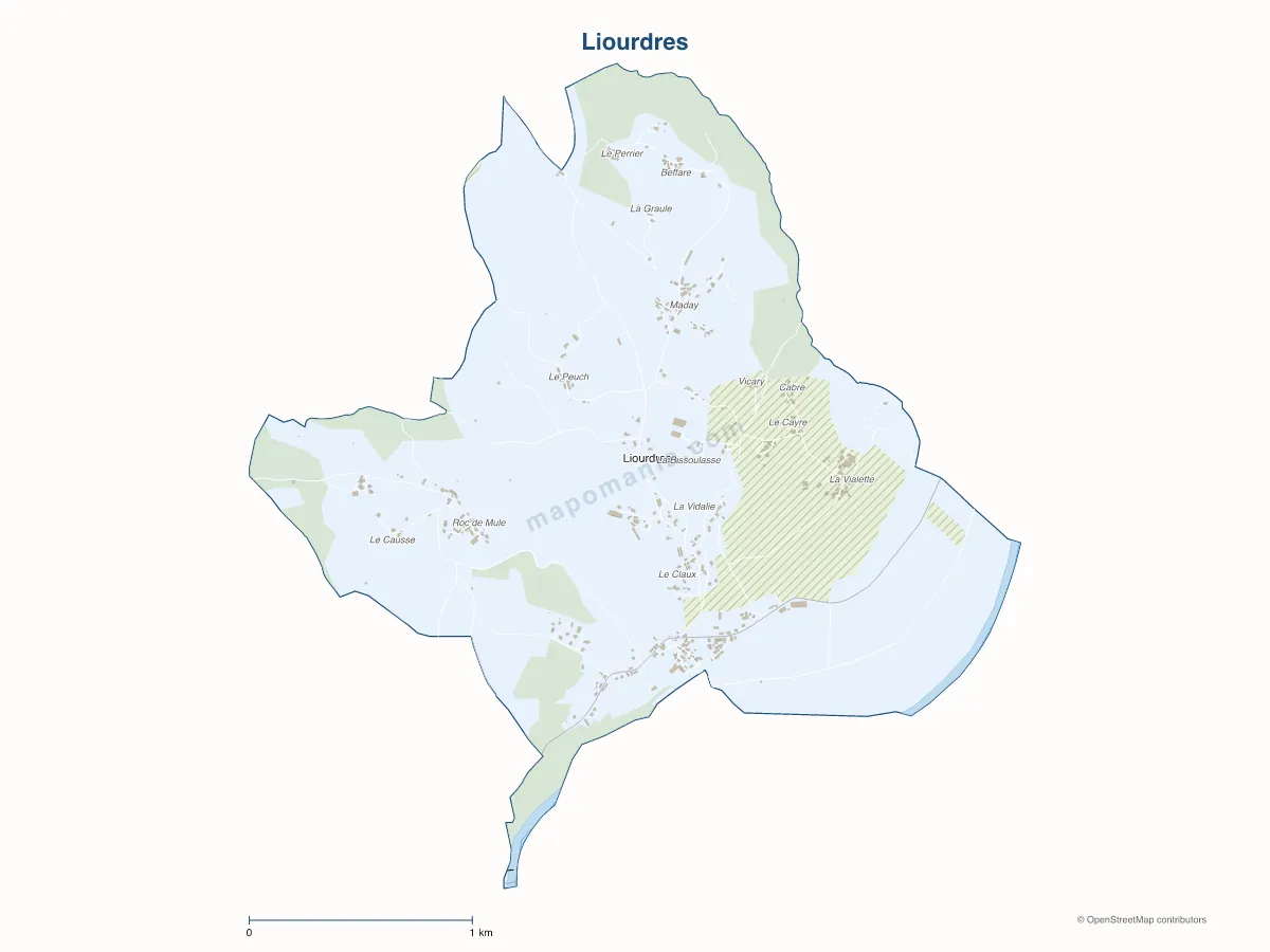 Carte de Liourdres à personnaliser