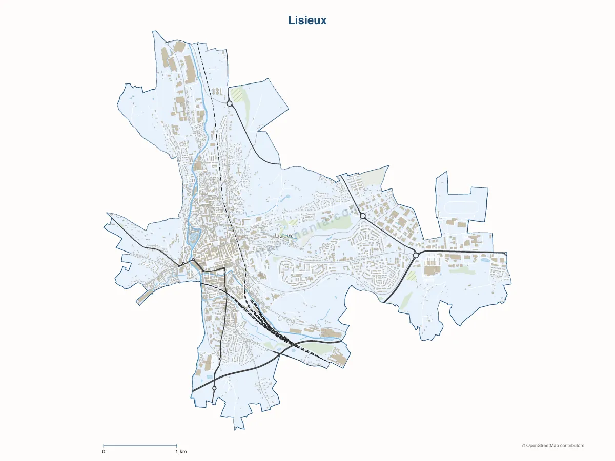 Carte de Lisieux à personnaliser