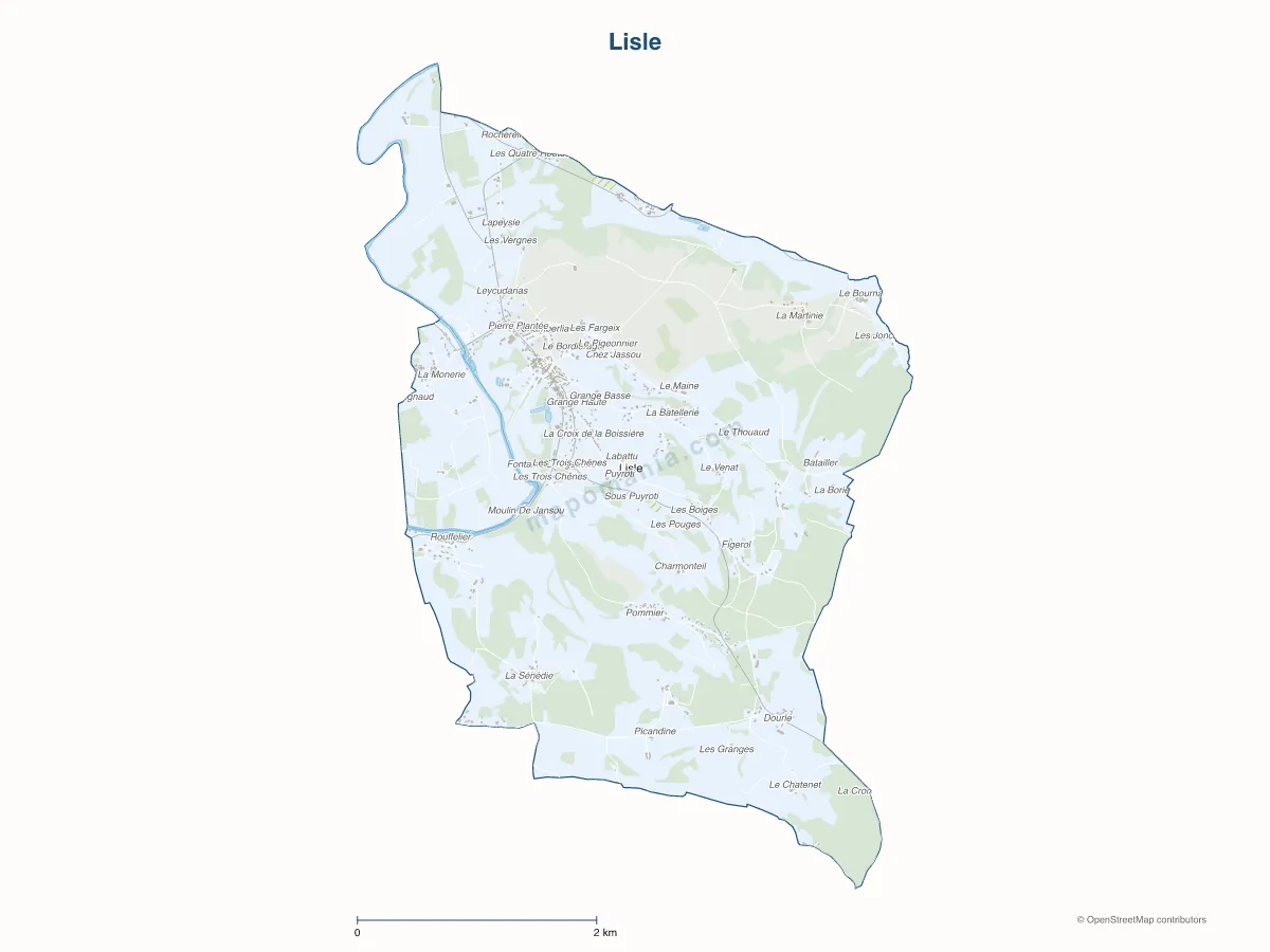 Carte de Lisle à personnaliser