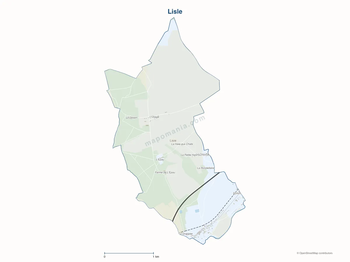 Carte de Lisle à personnaliser