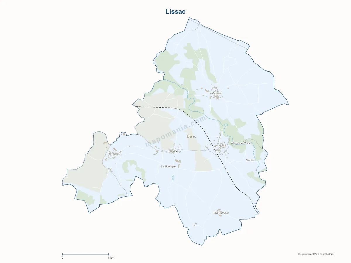 Carte de Lissac à personnaliser