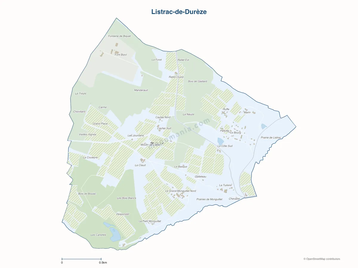 Carte de Listrac-de-Durèze à personnaliser