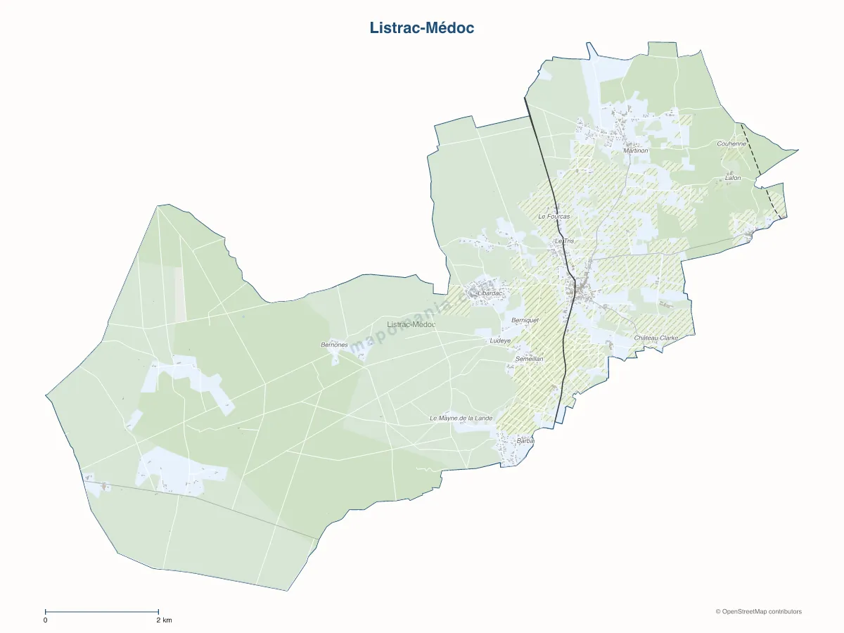 Carte de Listrac-Médoc à personnaliser