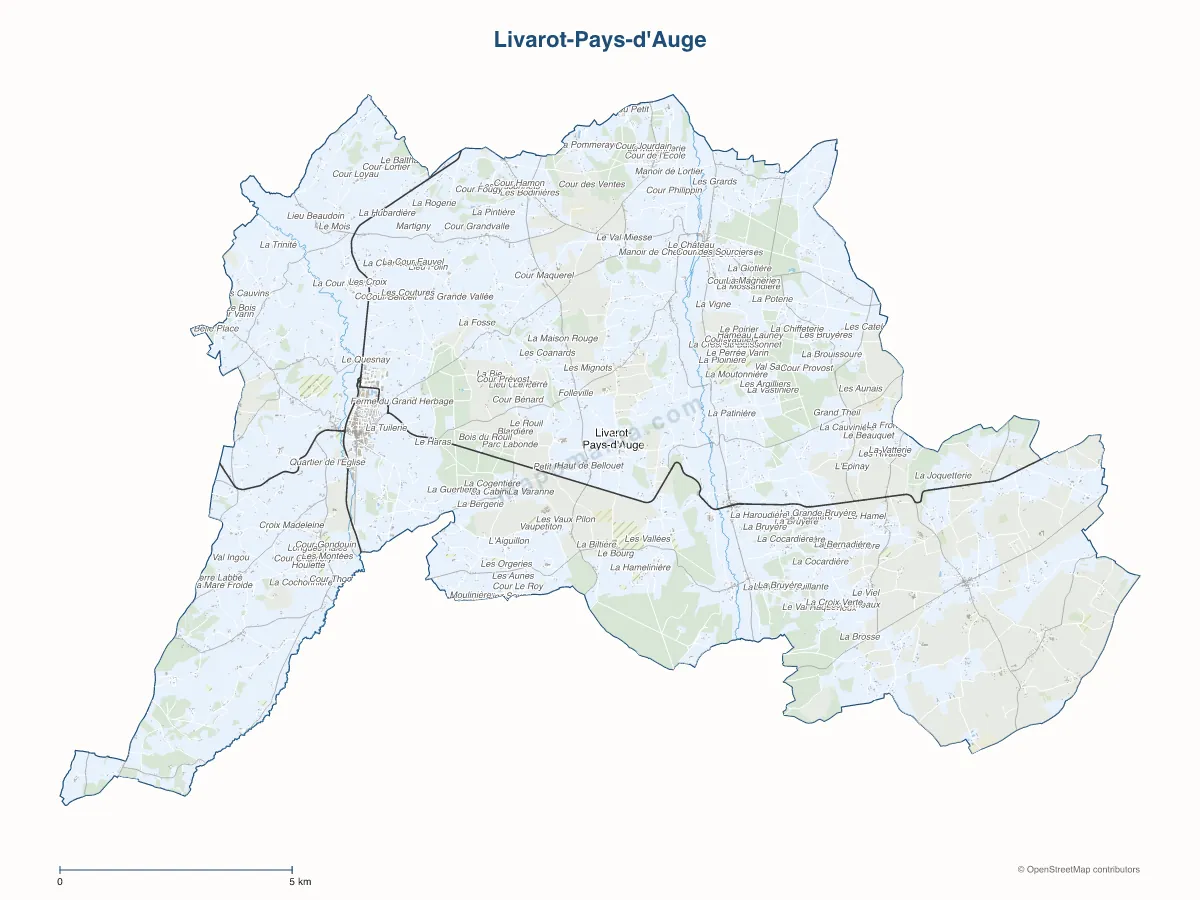 Carte de Livarot-Pays-d'Auge à personnaliser