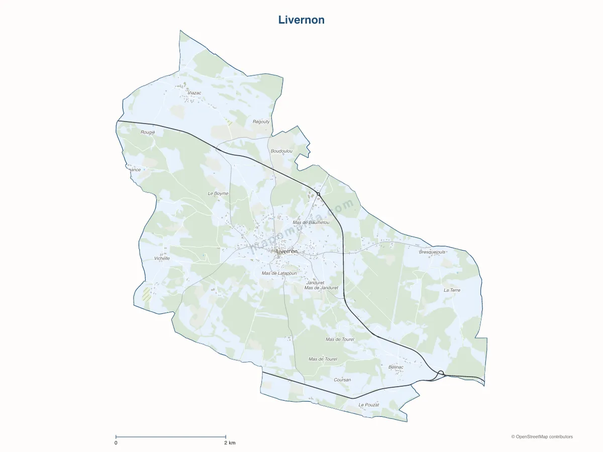 Carte de Livernon à personnaliser