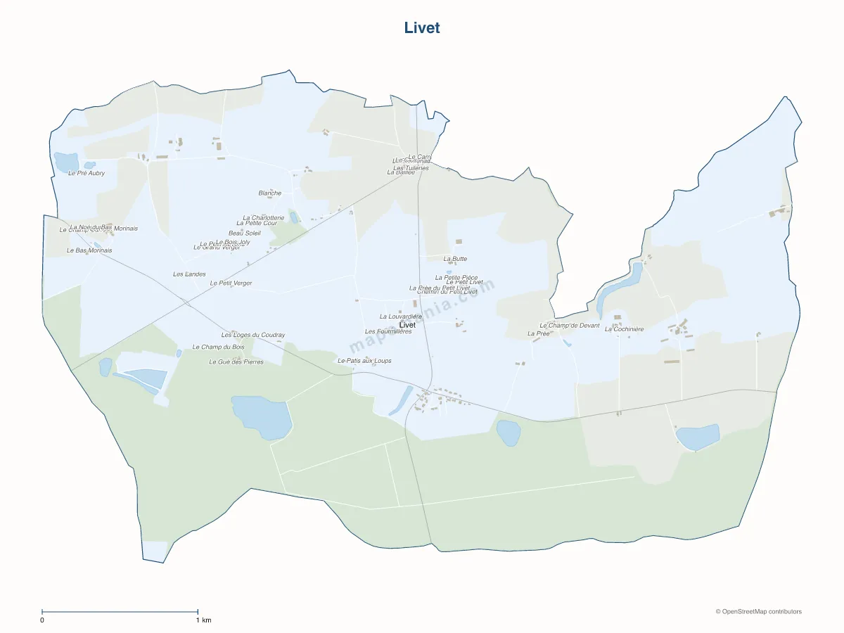 Carte de Livet à personnaliser