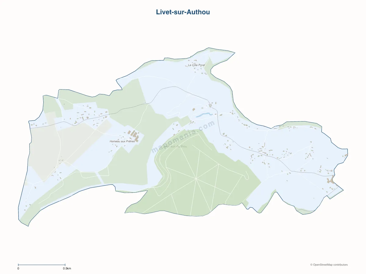 Carte de Livet-sur-Authou à personnaliser