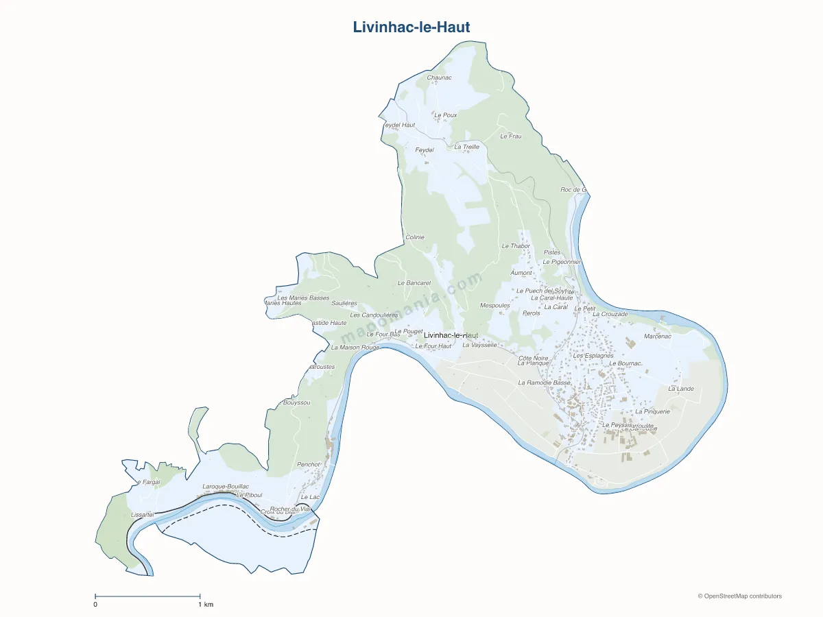 Carte de Livinhac-le-Haut à personnaliser
