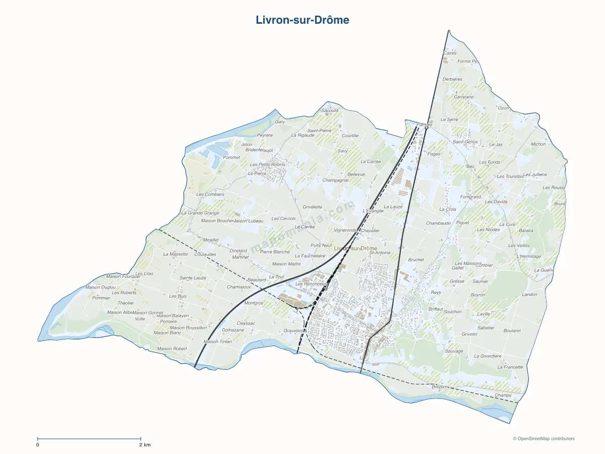 Carte de Livron-sur-Drôme à personnaliser