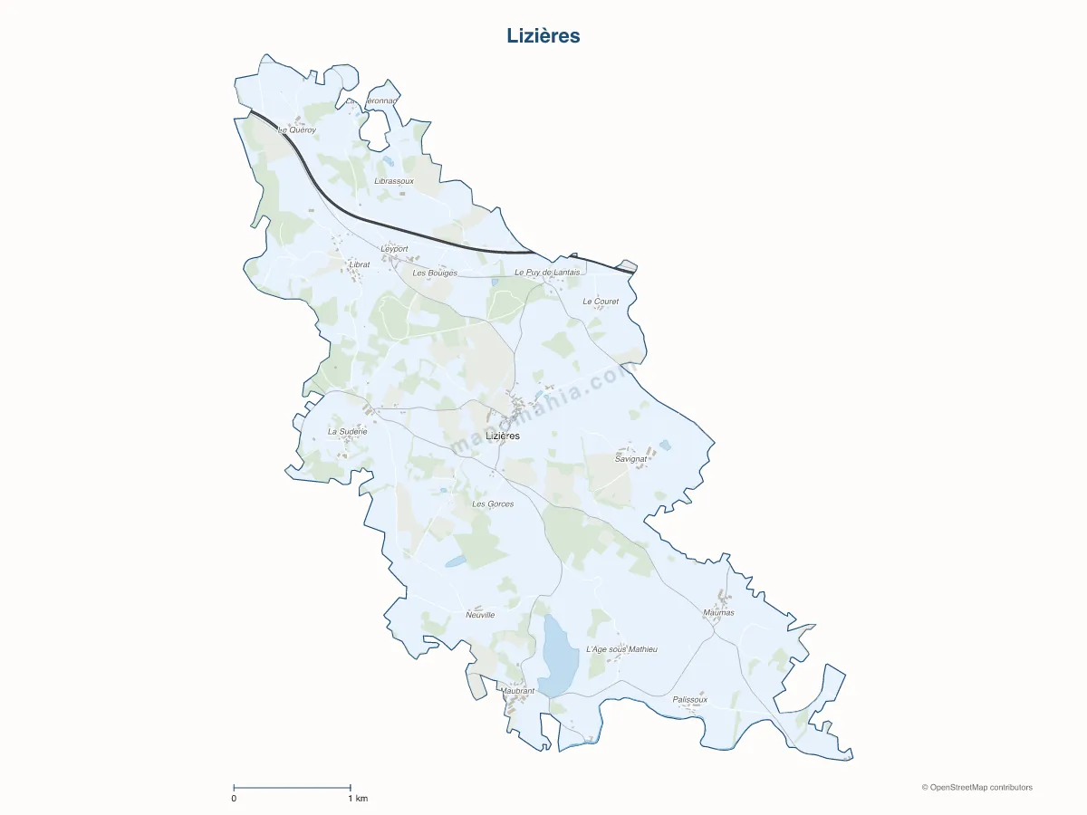 Carte de Lizières à personnaliser