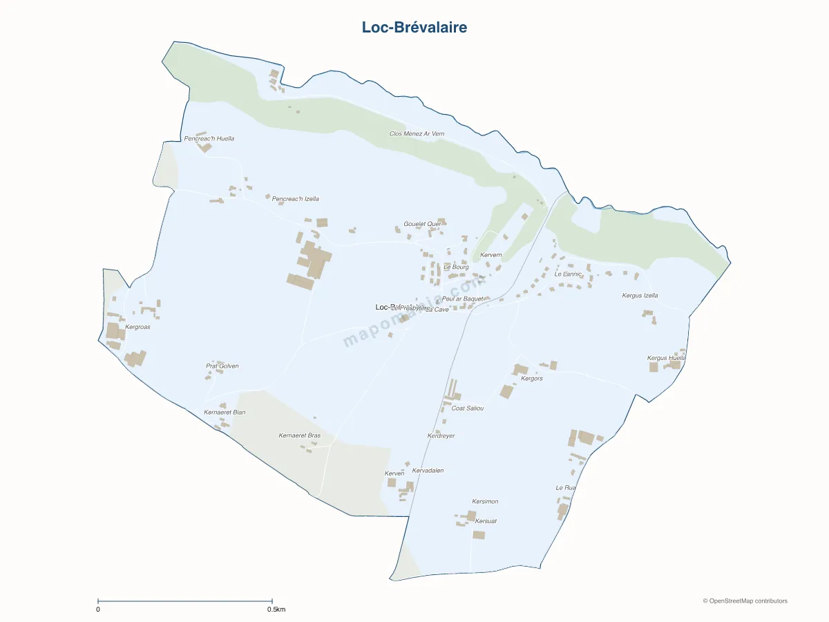Carte de Loc-Brévalaire à personnaliser