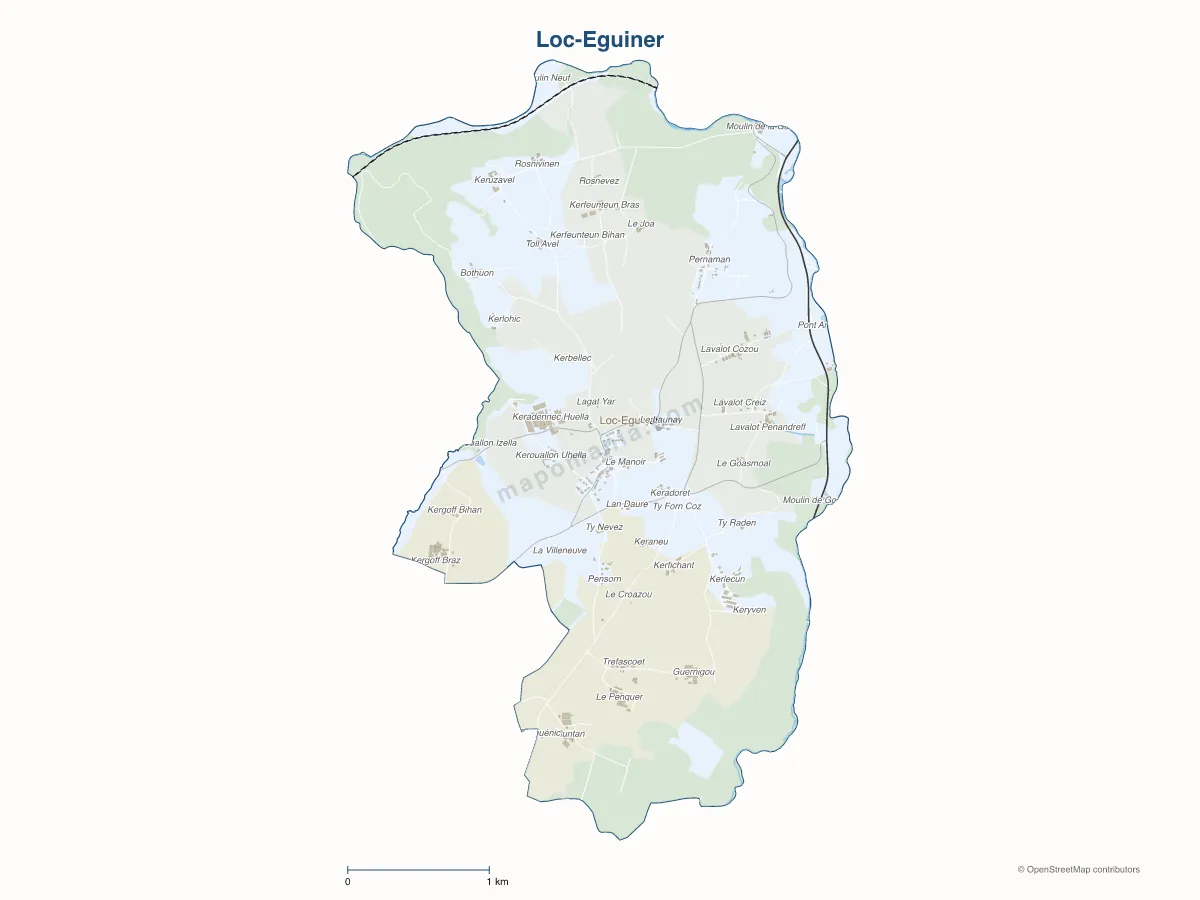 Carte de Loc-Eguiner à personnaliser