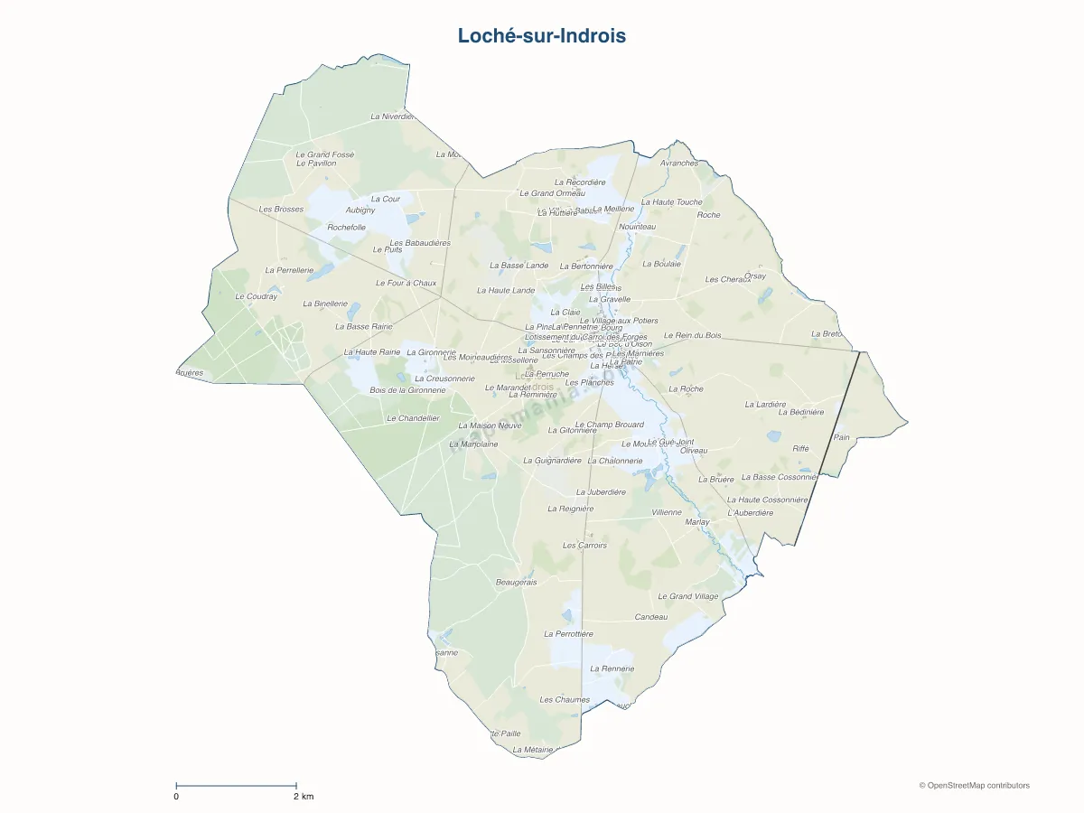 Carte de Loché-sur-Indrois à personnaliser